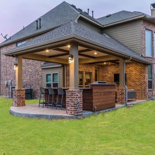 Patio cover built by All-Tex Home Improvement Services in the Houston area