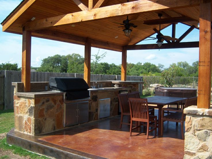 Built in outdoor kitchen in a Houston area back yard