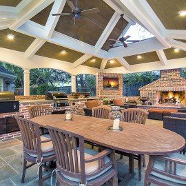 Outdoor kitchen built by All-Tex Home Improvement Services in the Houston area