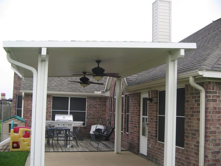Patio cover built over a back patio at a Houston area home